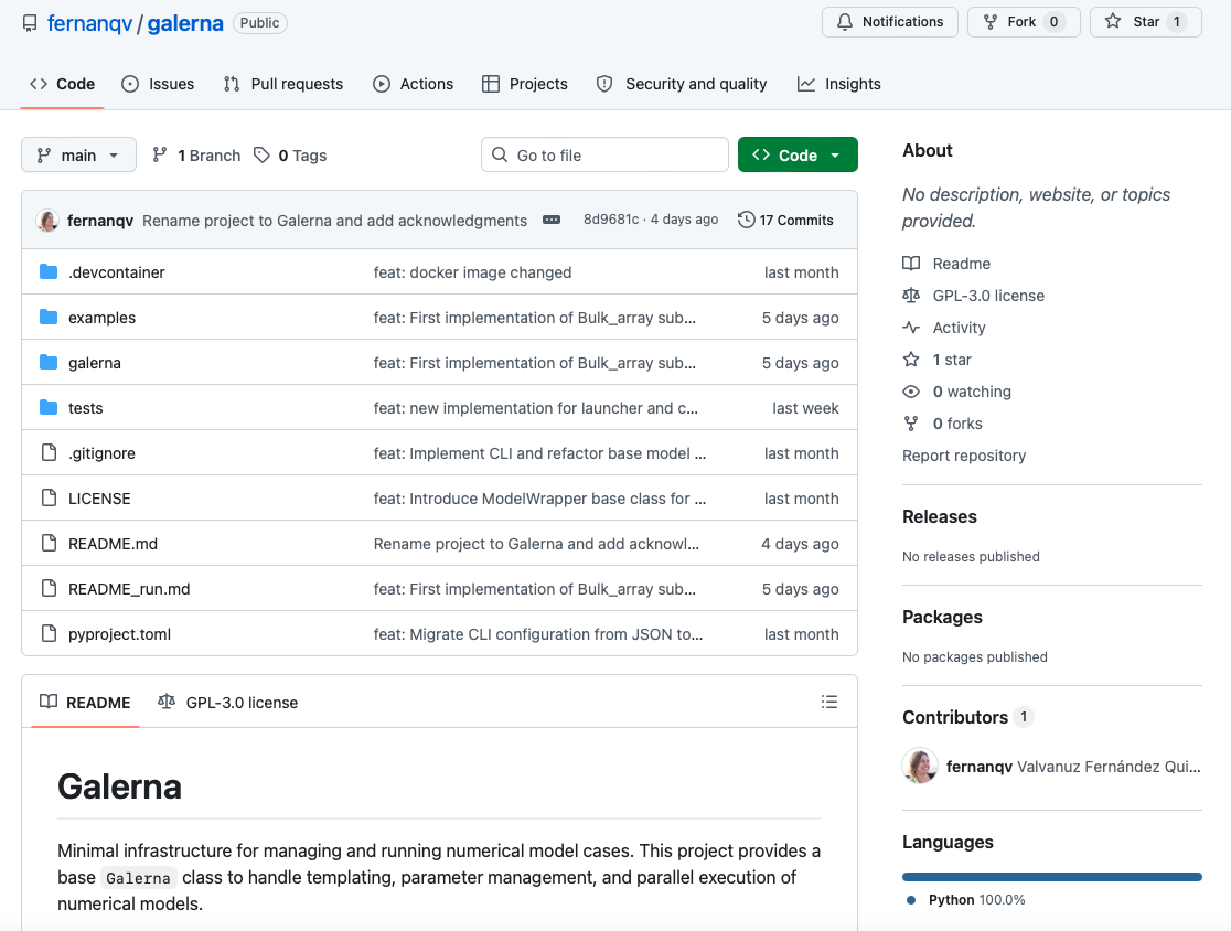 First version of galerna released